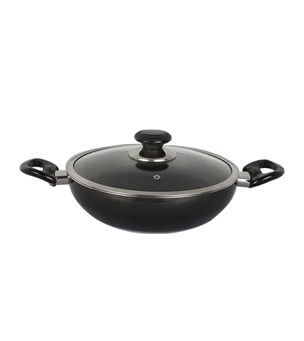 Topper Non-Stick Glamour Karai with Lid (Ash) -30 CM